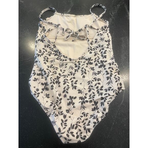 GB Girls white and black floral one piece swimsuit 16 - Picture 2 of 10